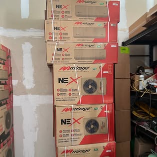 New Mirage air conditioning units stocked by Aire Express in Brownsville TX